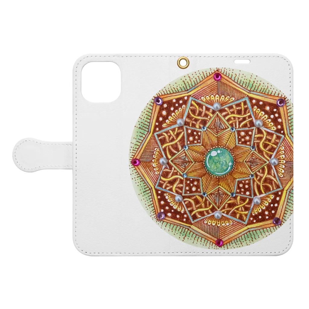 じぱんぐる-zipangle-のmandala-ゆめ Book-Style Smartphone Case:Opened (outside)