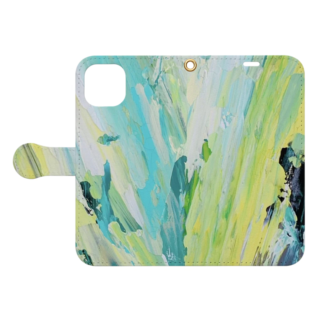 ENAgARTの『 廻光流天 』 Book-Style Smartphone Case:Opened (outside)