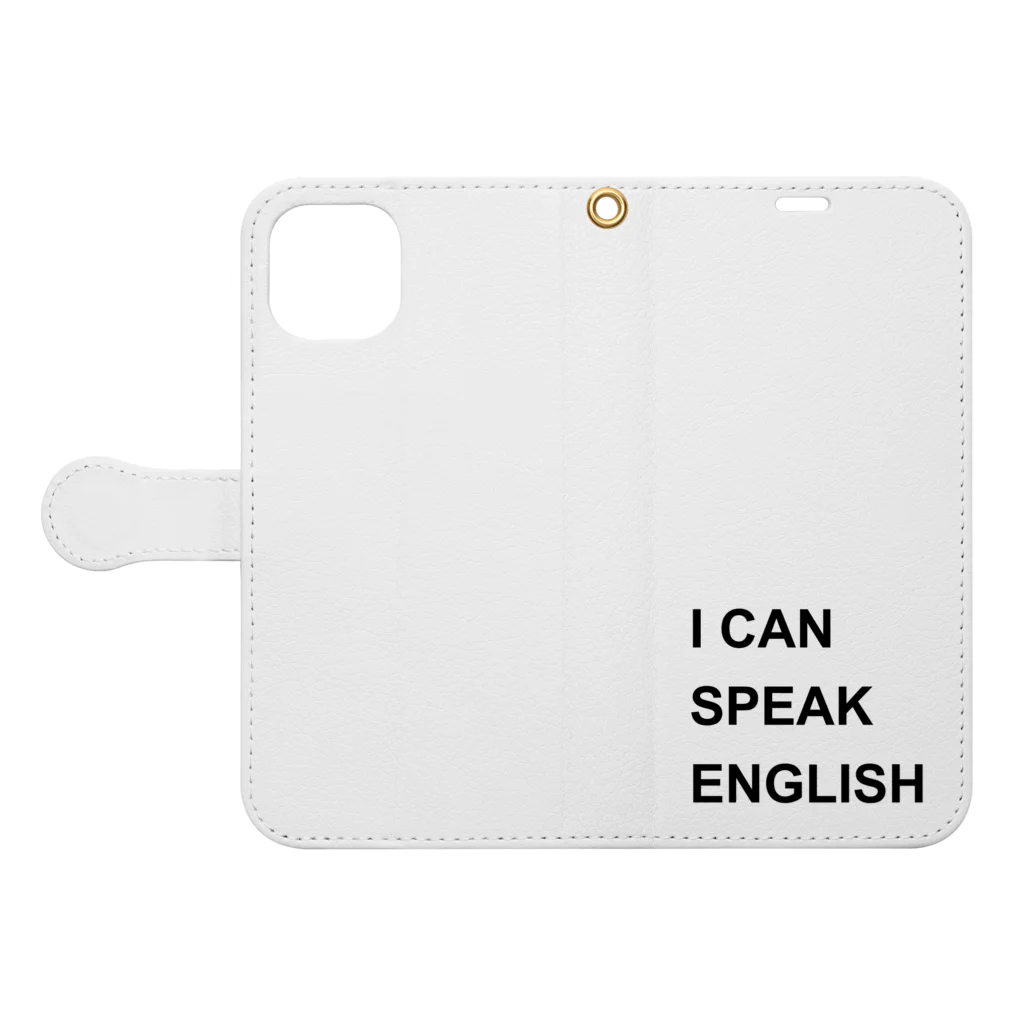 異文化交流のI CAN SPEAK ENGLISH 手帳型スマホケースを開いた場合(外側)