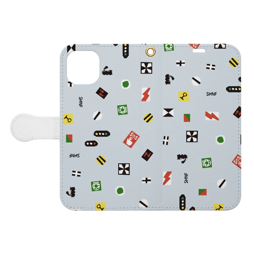 SHNF（スハネフ）の鉄道標識シリーズ Book-Style Smartphone Case:Opened (outside)