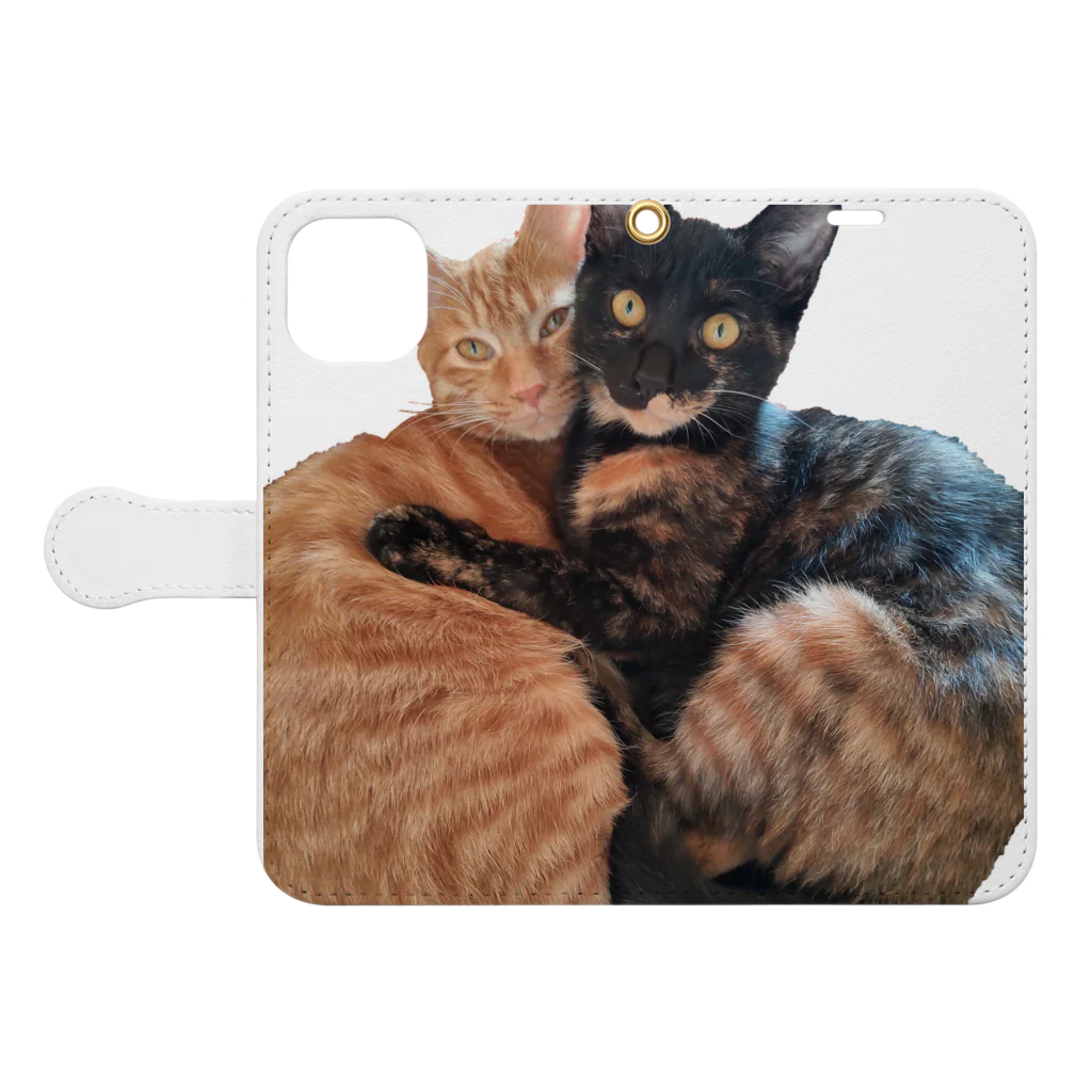 結社黒猫の猫LOVE Book-Style Smartphone Case:Opened (outside)