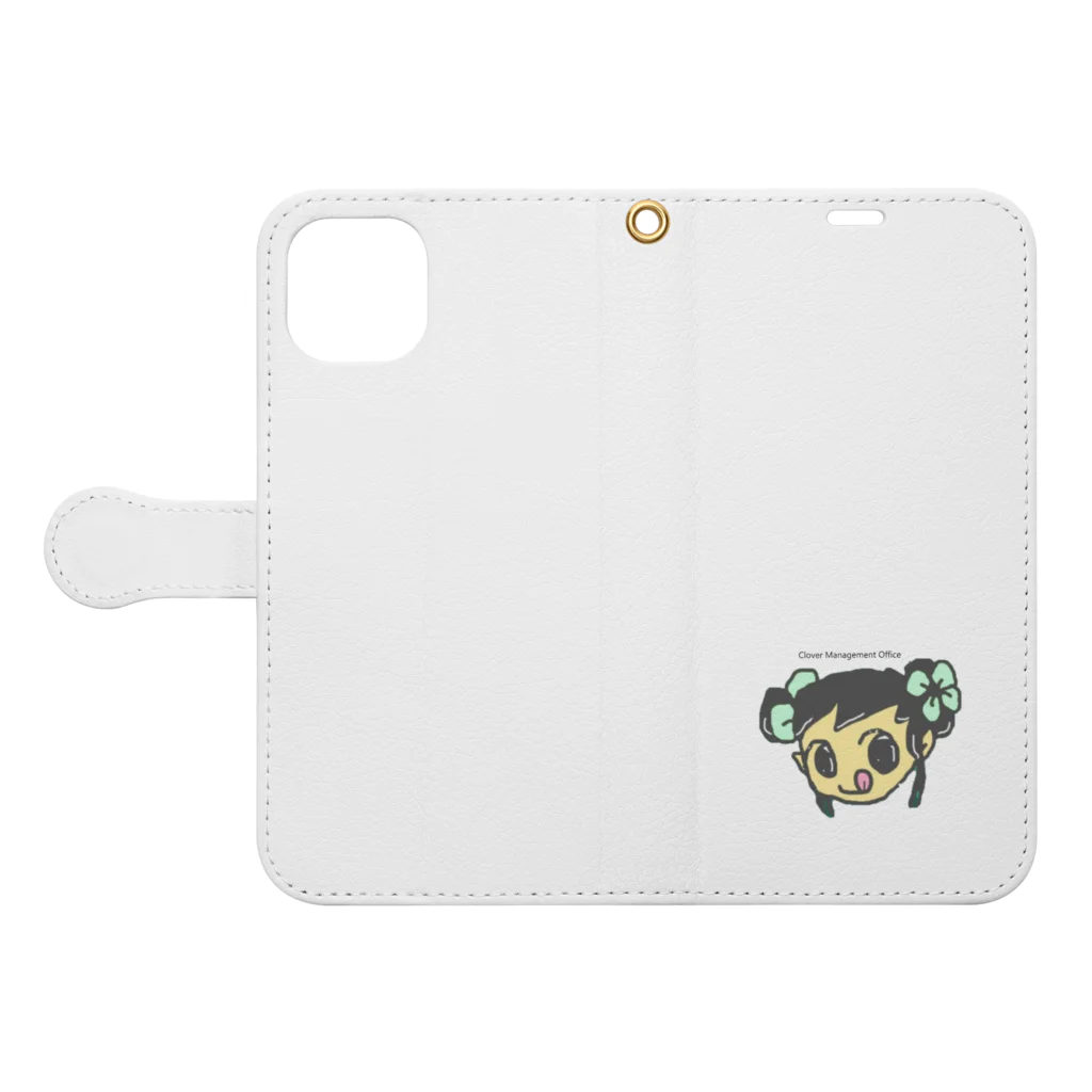 Yuzu20220302のcloverちゃん Book-Style Smartphone Case:Opened (outside)