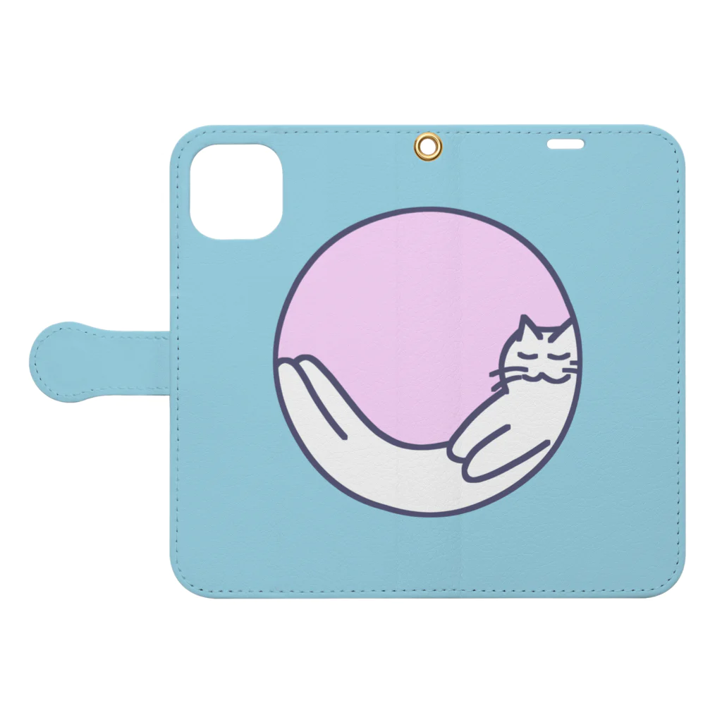 にゃんたまごの夢にゃんこ Book-Style Smartphone Case:Opened (outside)