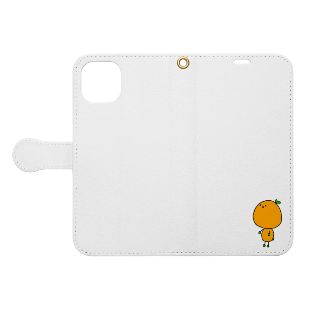 🍊蜜柑-mikan-🍿🧡のミカン Book-Style Smartphone Case:Opened (outside)