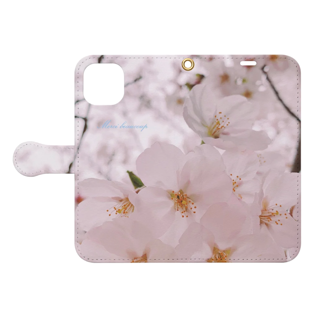 merci_beaucoupの桜🌸 Book-Style Smartphone Case:Opened (outside)