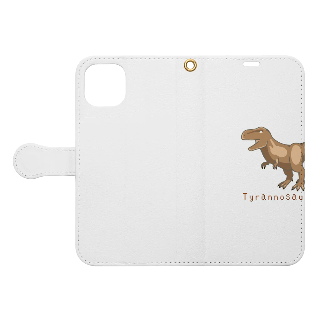 濃口ショウユのティラノサウルス🦖 Book-Style Smartphone Case:Opened (outside)