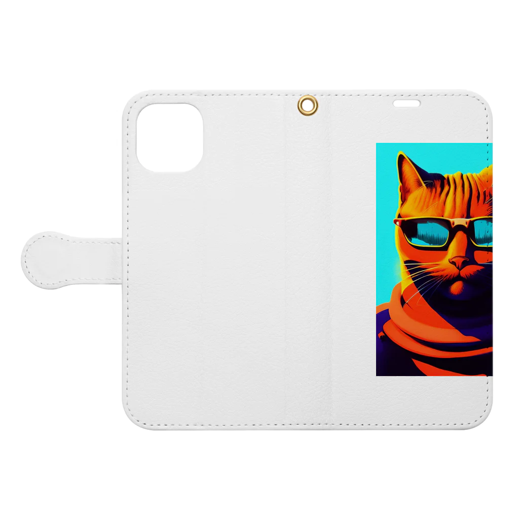 妖怪大学のCool Cat Book-Style Smartphone Case:Opened (outside)