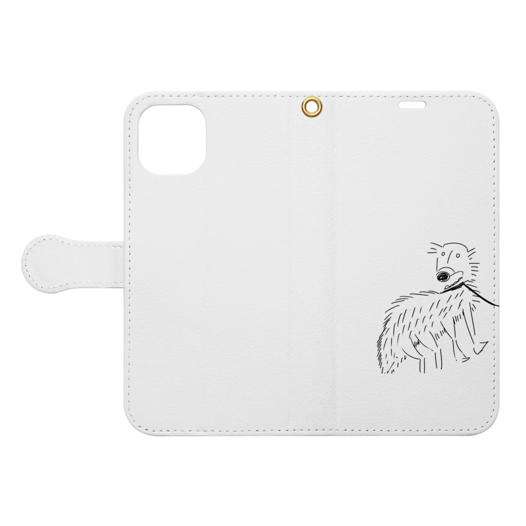 3iPad 1HUAWEIのボルゾイ（★背景なし） Book-Style Smartphone Case:Opened (outside)