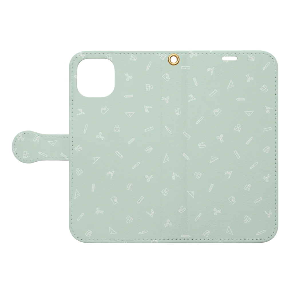 ICOMPO SHOPのステーショナリーズ PaleGreen Book-Style Smartphone Case:Opened (outside)