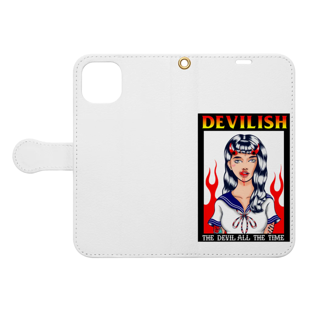 Demon Lord 9 tailsの『DEVILISH』 Book-Style Smartphone Case:Opened (outside)