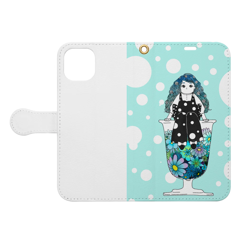 HibAnaの炭酸系女子(ソーダ) Book-Style Smartphone Case:Opened (outside)