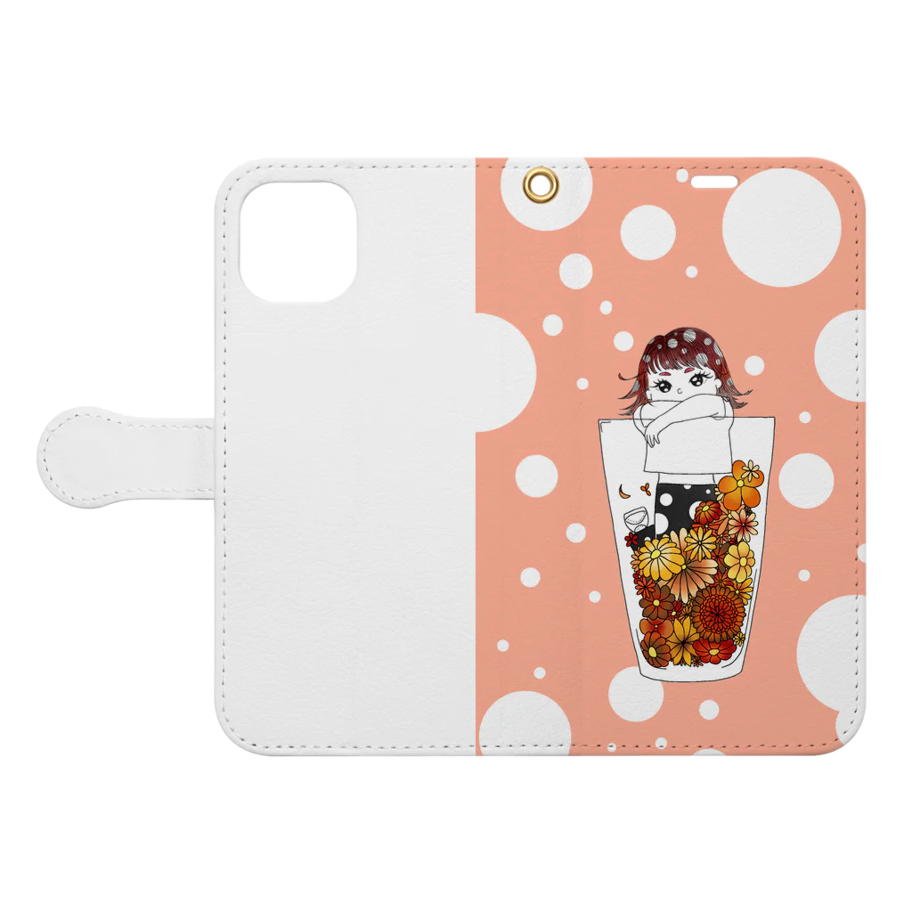 HibAnaの炭酸系女子(コーラ) Book-Style Smartphone Case:Opened (outside)