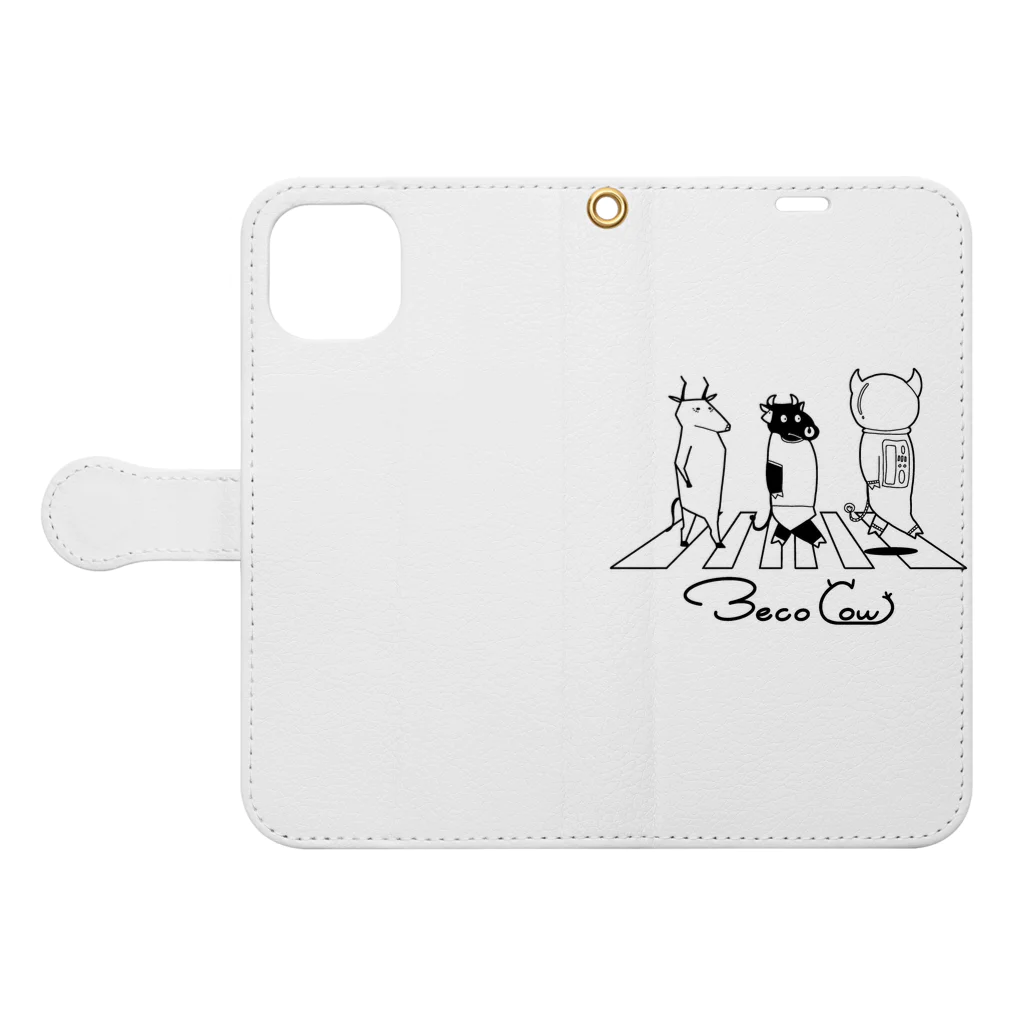 beco_cowのBeco Cow Book-Style Smartphone Case:Opened (outside)