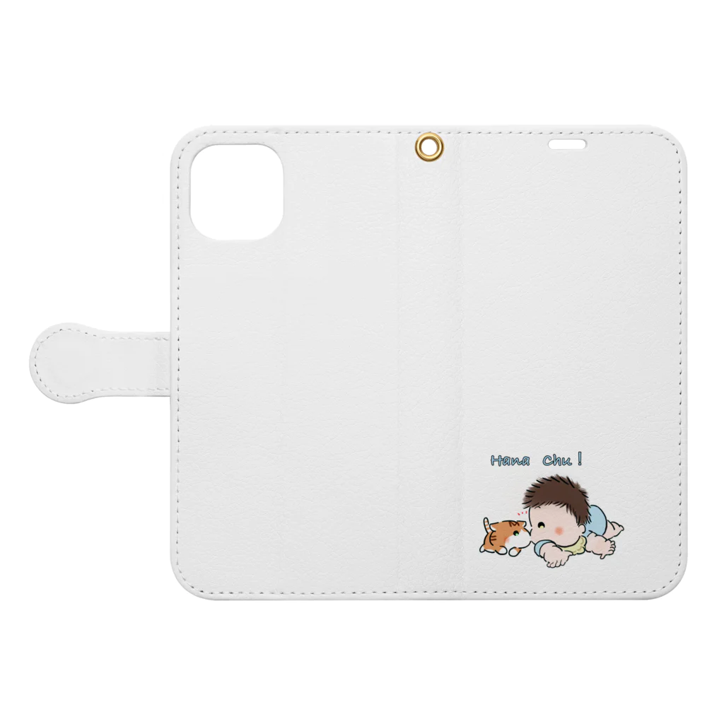         baby  &  ya-ya-のはなちゅー！ Book-Style Smartphone Case:Opened (outside)