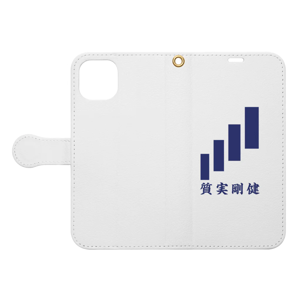 Office質実剛健の公式GOODSのOffice質実剛健公式GOODS Book-Style Smartphone Case:Opened (outside)