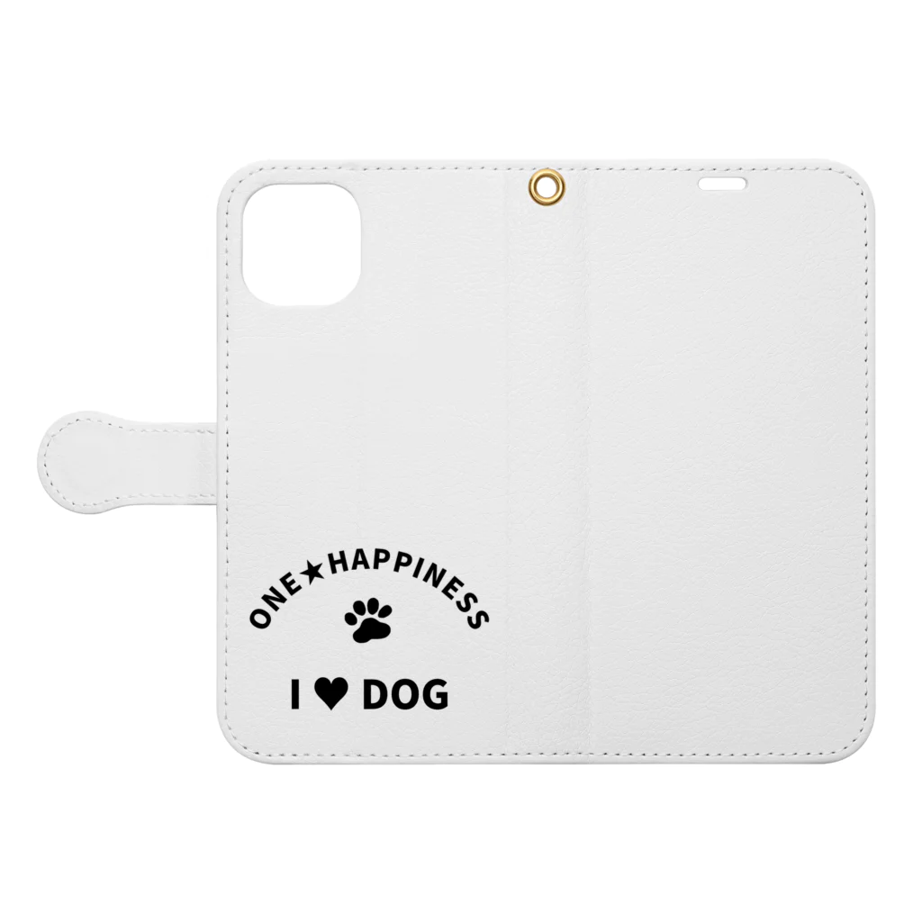 onehappinessのI LOVE DOG　ONEHAPPINESS Book-Style Smartphone Case:Opened (outside)