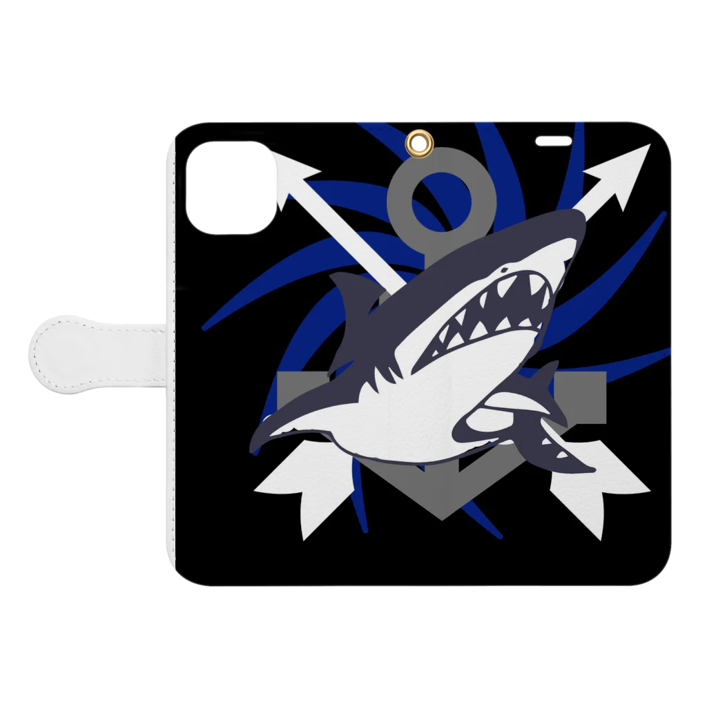 B.B(ビービー):ナイトメイトのanimal:THE SHARK Book-Style Smartphone Case:Opened (outside)