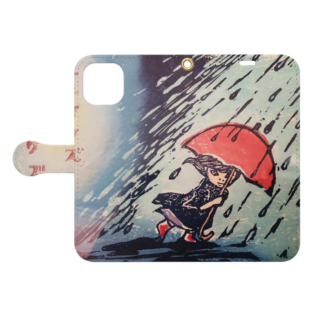 Ai〜vague memory～の雨ニモマケズT Book-Style Smartphone Case:Opened (outside)