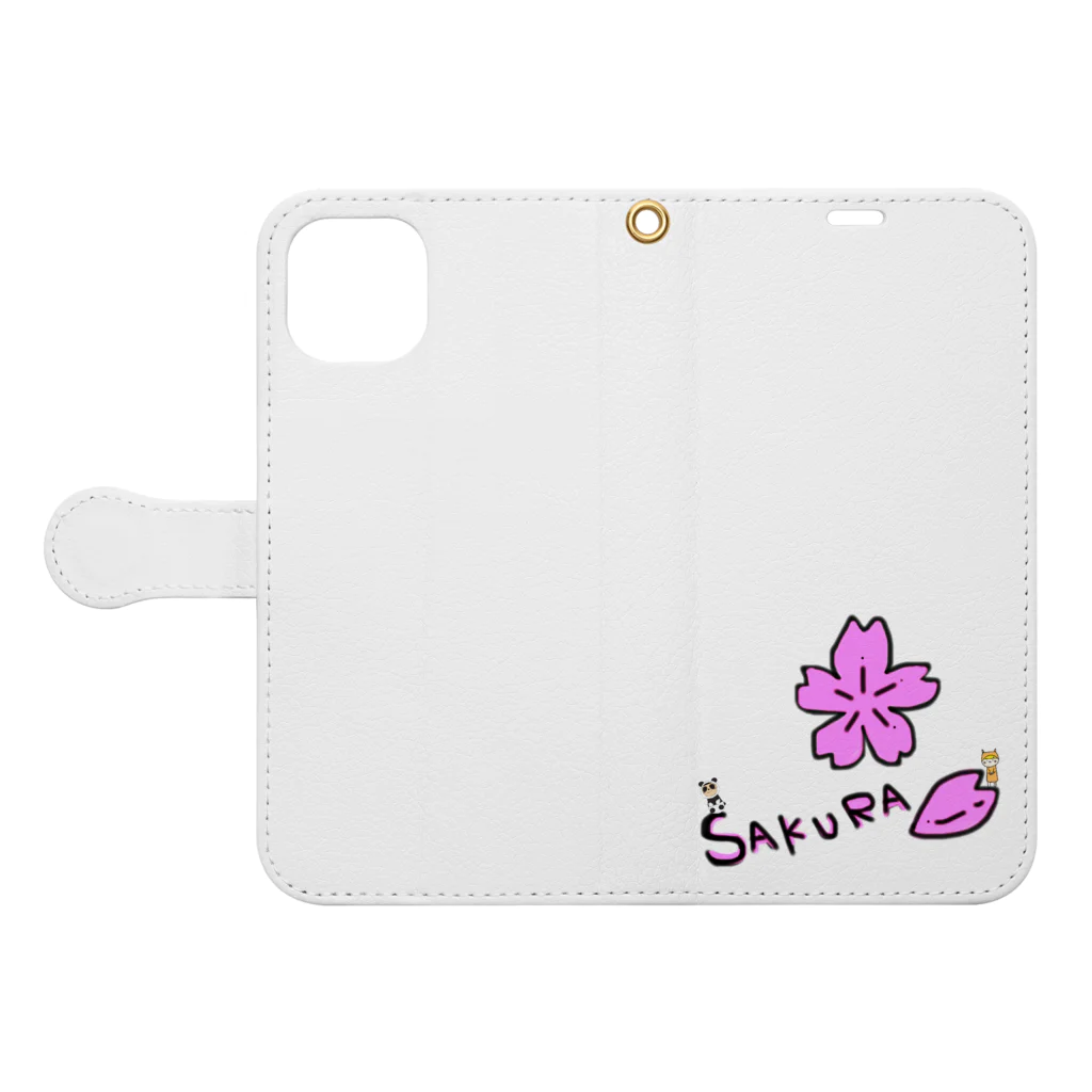 桜まなみのオリジナルグッズのSAKURAロゴ Book-Style Smartphone Case:Opened (outside)