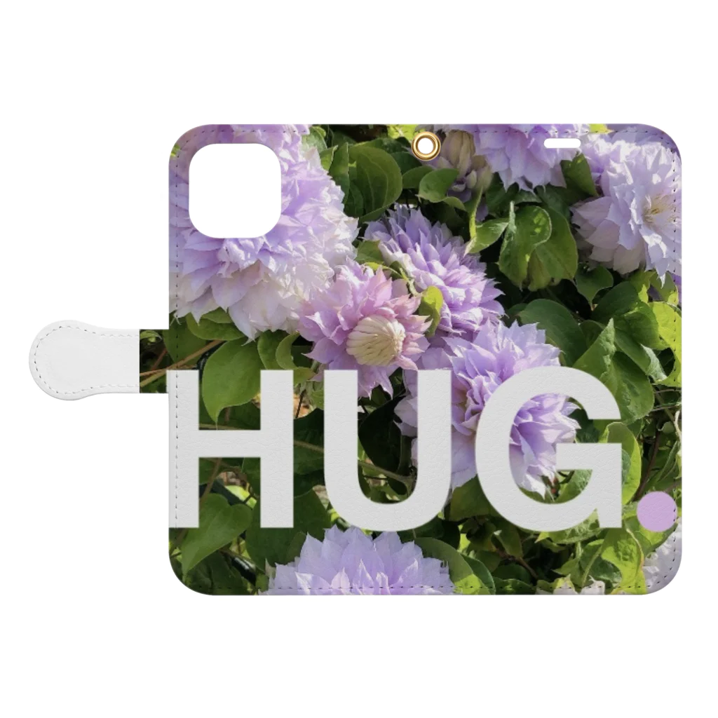 lily and smile ☺︎のHUG.   Flowerです 手帳型スマホケースを開いた場合(外側)