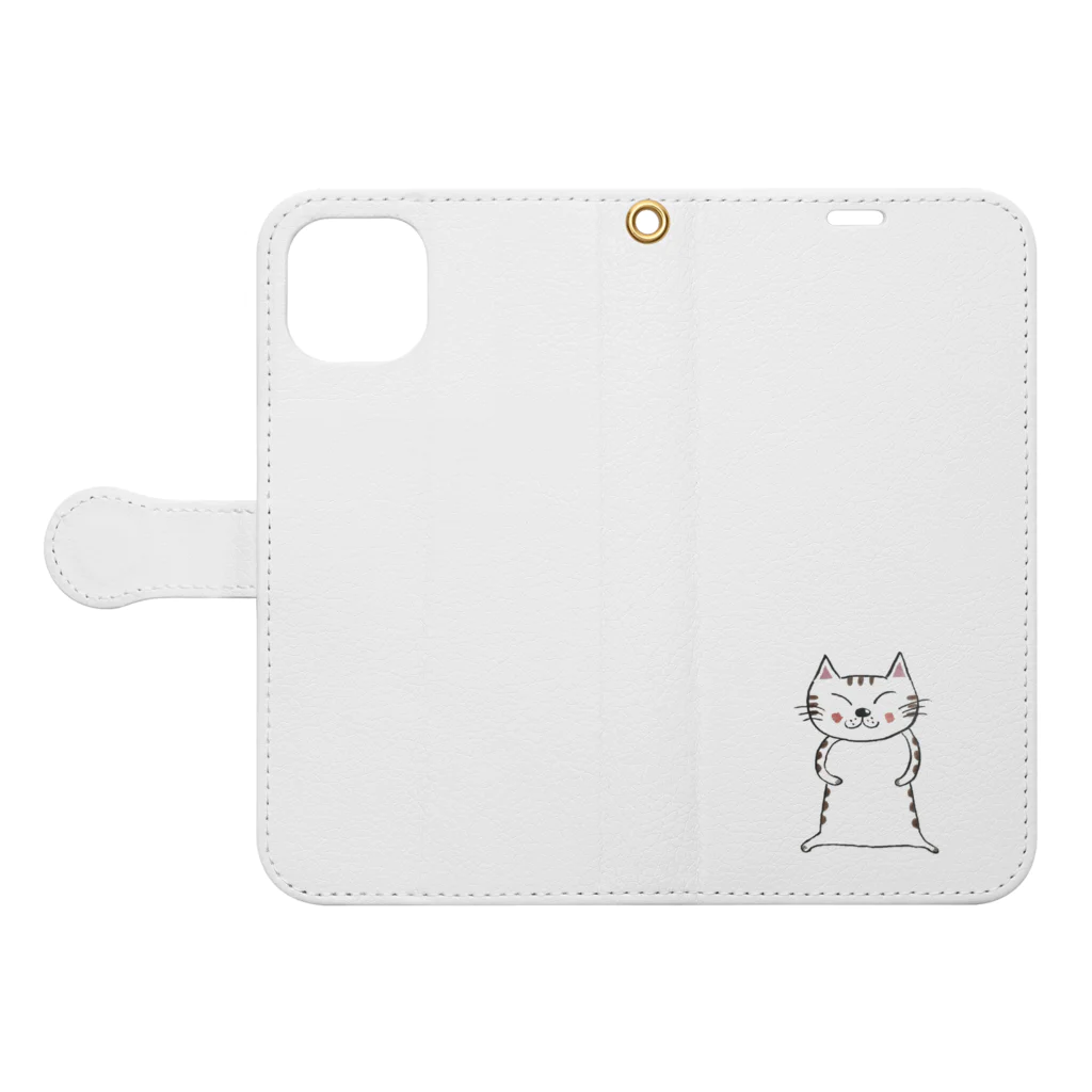 tokotosuzuの茶とら01 Book-Style Smartphone Case:Opened (outside)