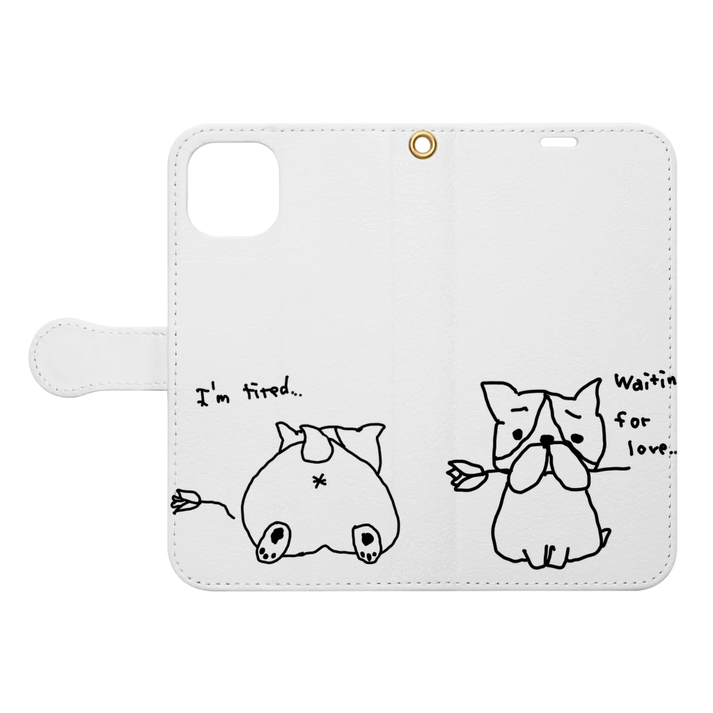 わんわんの愛をください Book-Style Smartphone Case:Opened (outside)