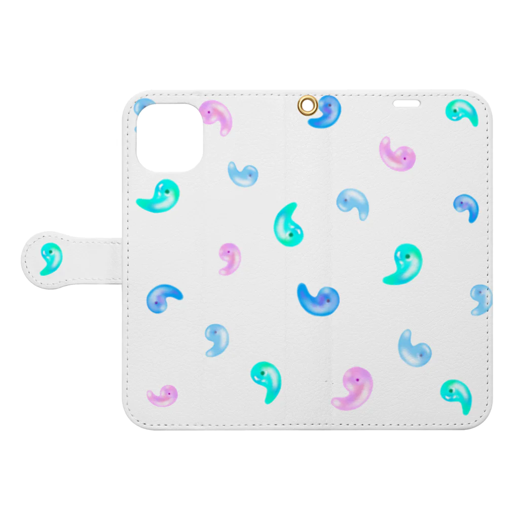 Happy Fun goodsの勾玉　dot Book-Style Smartphone Case:Opened (outside)
