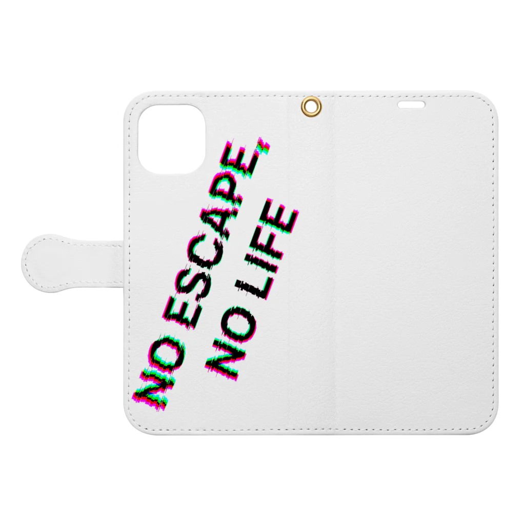 謎はないけど謎解き好きのお店のNO ESCAPE, NO LIFE Book-Style Smartphone Case:Opened (outside)