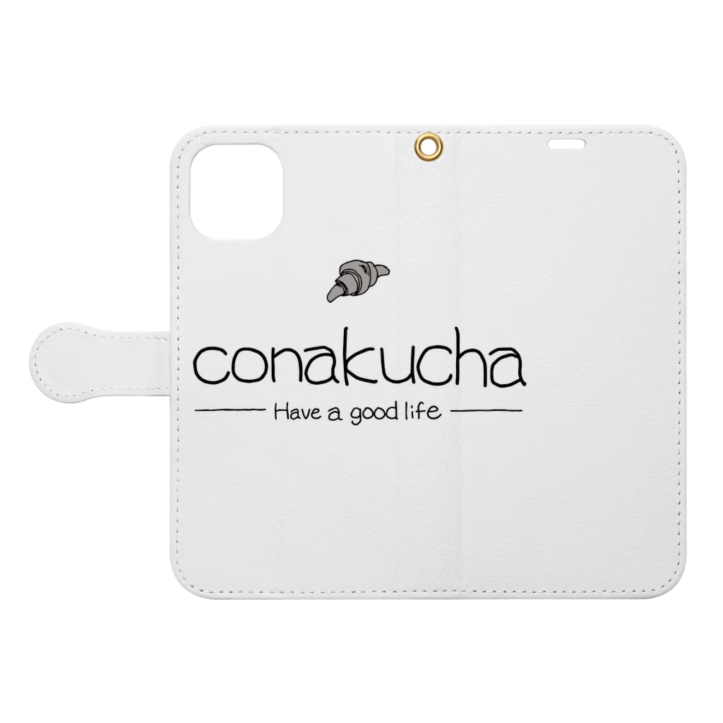 デッキ〜♪♯のconakucha（コナクチャ) 手帳型スマホケースを開いた場合(外側)