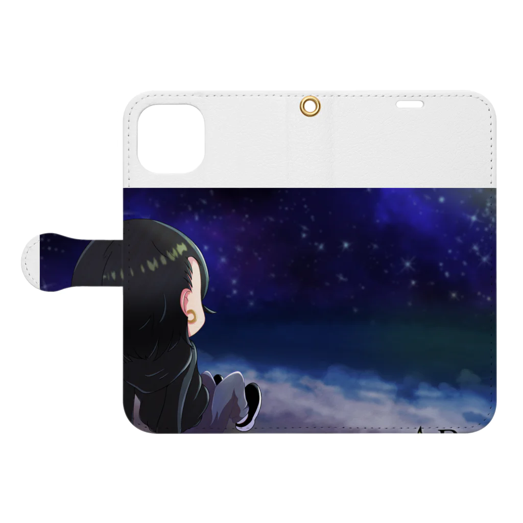 STAR−らいとのライトのヘッダースマホケース♪ Book-Style Smartphone Case:Opened (outside)