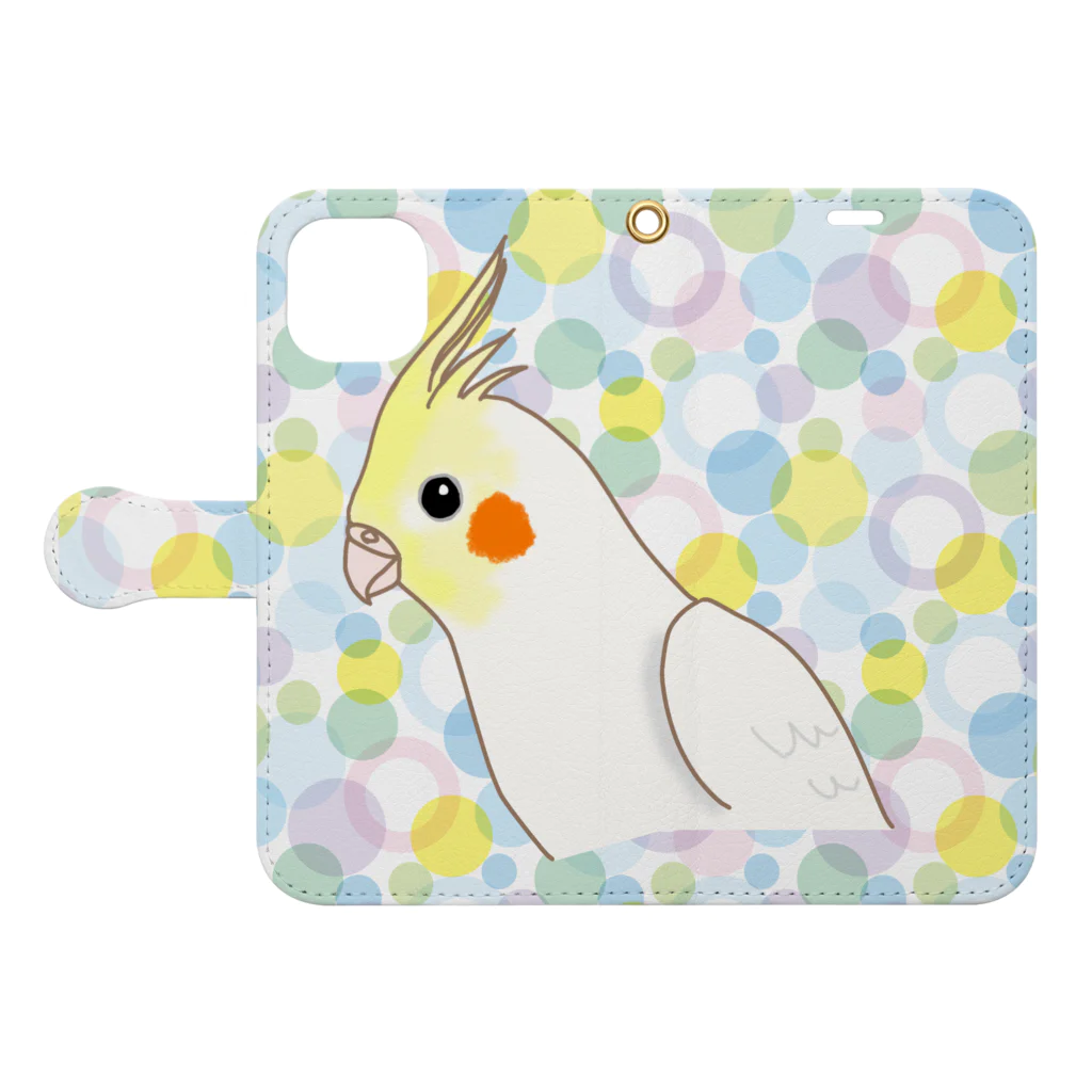 いんこちゃんショップのオカメいんこちゃん Book-Style Smartphone Case:Opened (outside)