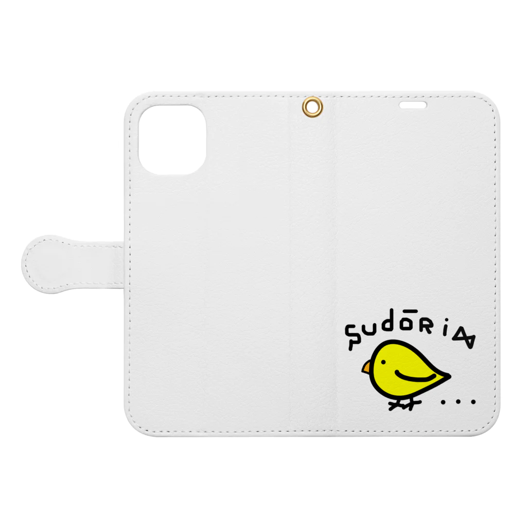 inko andの素通りする鳥 Book-Style Smartphone Case:Opened (outside)