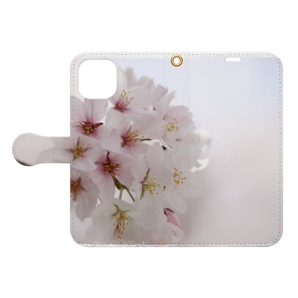 瞳の梓樹の桜　sakura 手帳型スマホケースを開いた場合(外側)