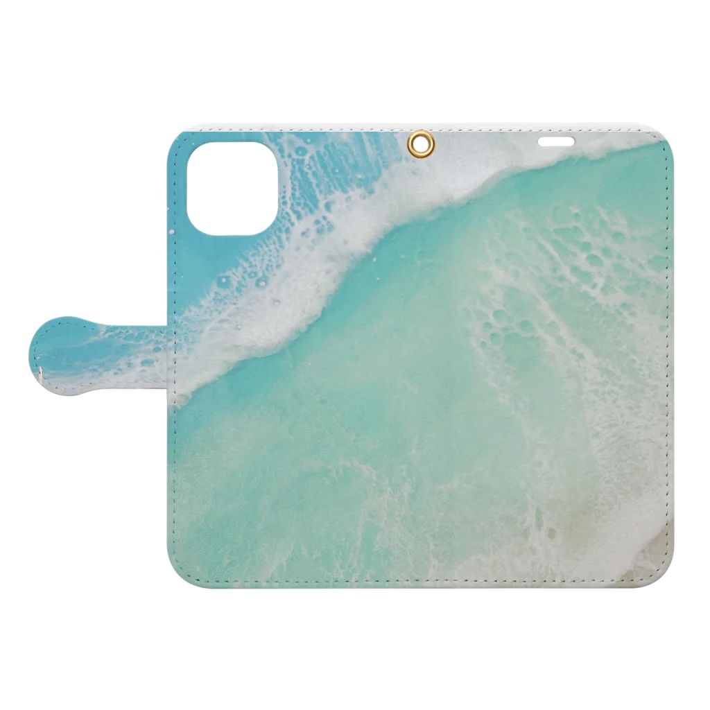 Atelier tetote のOceanアート Book-Style Smartphone Case:Opened (outside)