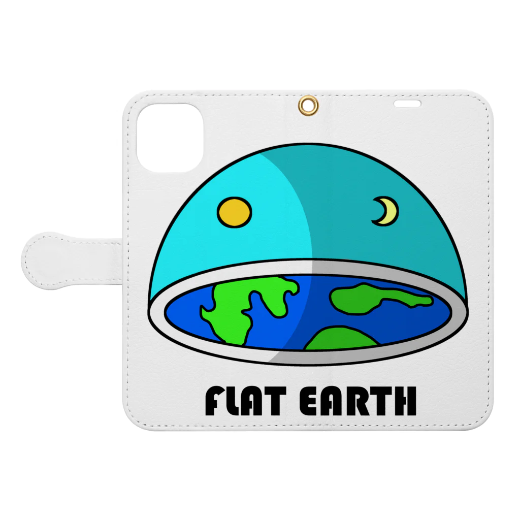 AVANT-GARDE　RESEARCH　REPORT　-アヴァンギャルド・リサーチ・リポート-のフラットアース　(FLAT　EARTH）透明背景 Book-Style Smartphone Case:Opened (outside)