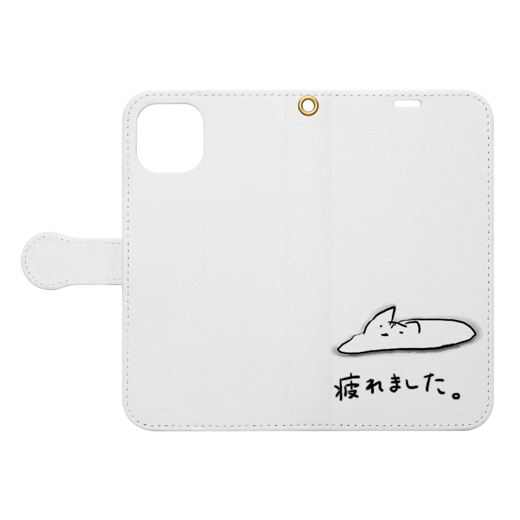 びっとの疲れてとけたねこ Book-Style Smartphone Case:Opened (outside)