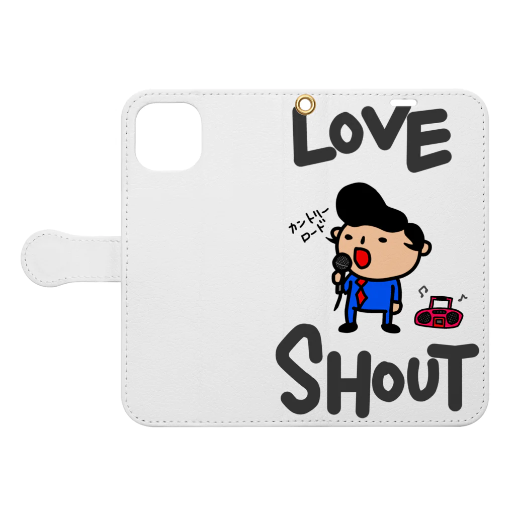 momino studio SHOPの叫ぶの大好き。 Book-Style Smartphone Case:Opened (outside)