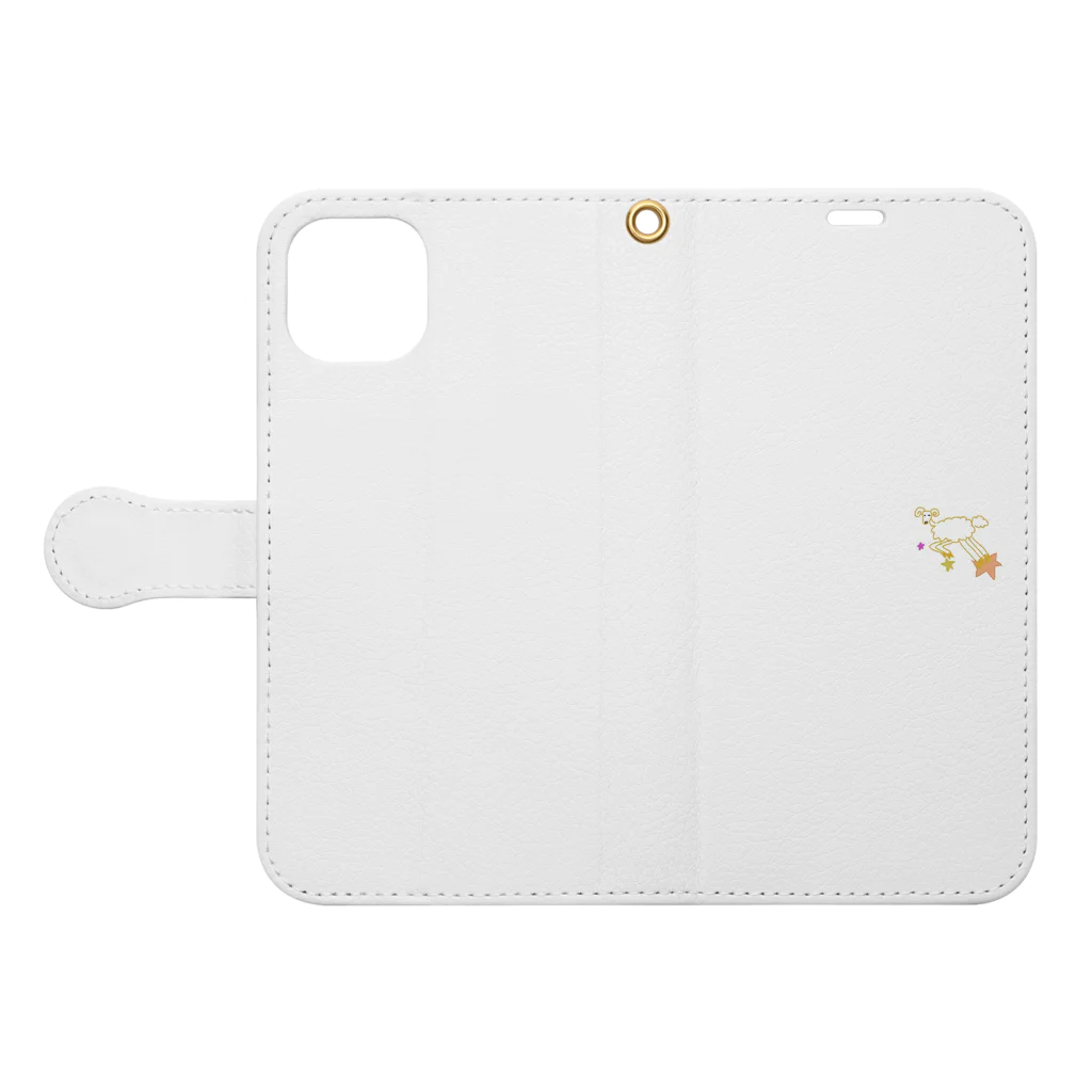 たこりんズのひょっこり幸せシープくん Book-Style Smartphone Case:Opened (outside)