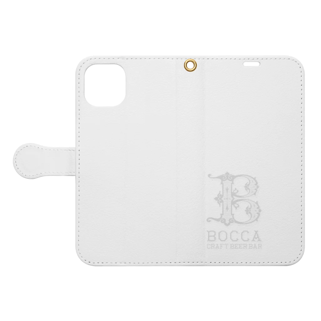 Craft beer bar & bottle shop BOCCAのcraftbeerbar BOCCAロゴ Book-Style Smartphone Case:Opened (outside)