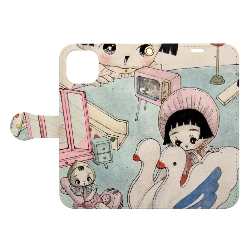 川北すピのしんのままごと Book-Style Smartphone Case:Opened (outside)