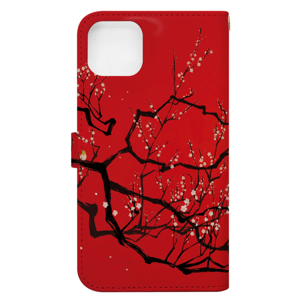 ULIの白梅 紅梅 Book-Style Smartphone Case :back