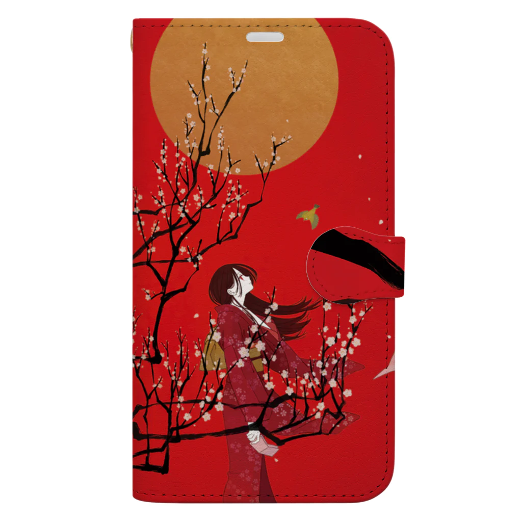 ULIの白梅 紅梅 Book-Style Smartphone Case