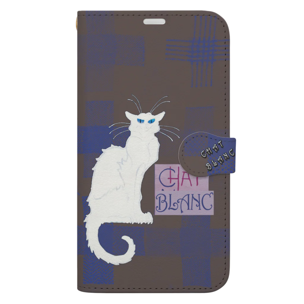 PALA's SHOP　cool、シュール、古風、和風、のCHAT BLANCー０Q５ Book-Style Smartphone Case