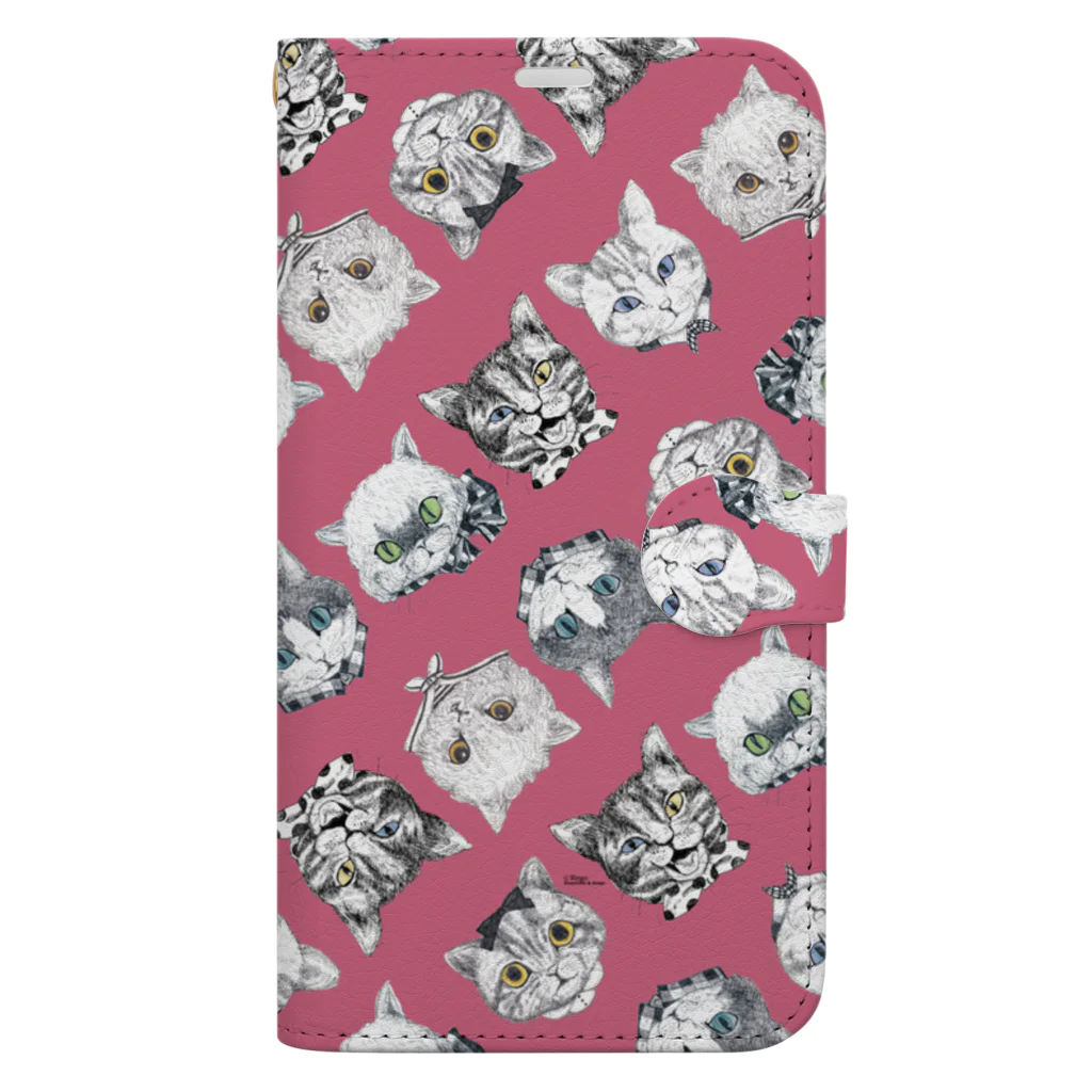 Ringo |  シュレの森　at SUZURIのNEKOS キャンディピンク Book-Style Smartphone Case