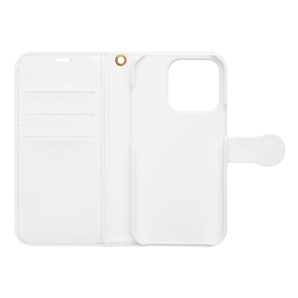 有限会社サイエンスファクトリーの【iPhone14Plus専用データ】(黒)タヌキのリンク Book-Style Smartphone Case :Opened (inside)