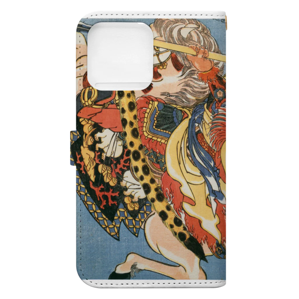 寿めでたや(ukiyoe)の浮世絵：歌川国芳_水滸伝豪傑 賽仁貴郭盛 Book-Style Smartphone Case :back