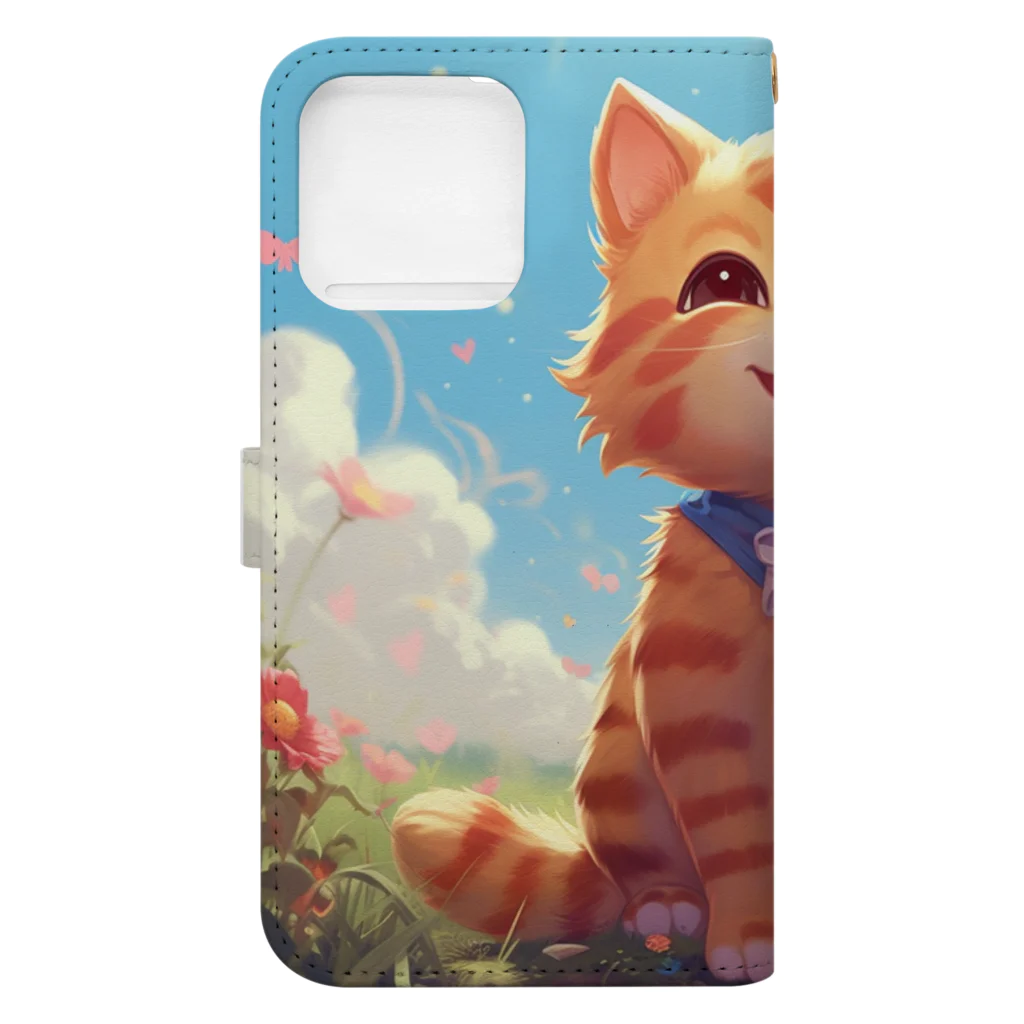 ネオン街/Neon Streetの魔法猫TIYCHA Book-Style Smartphone Case :back