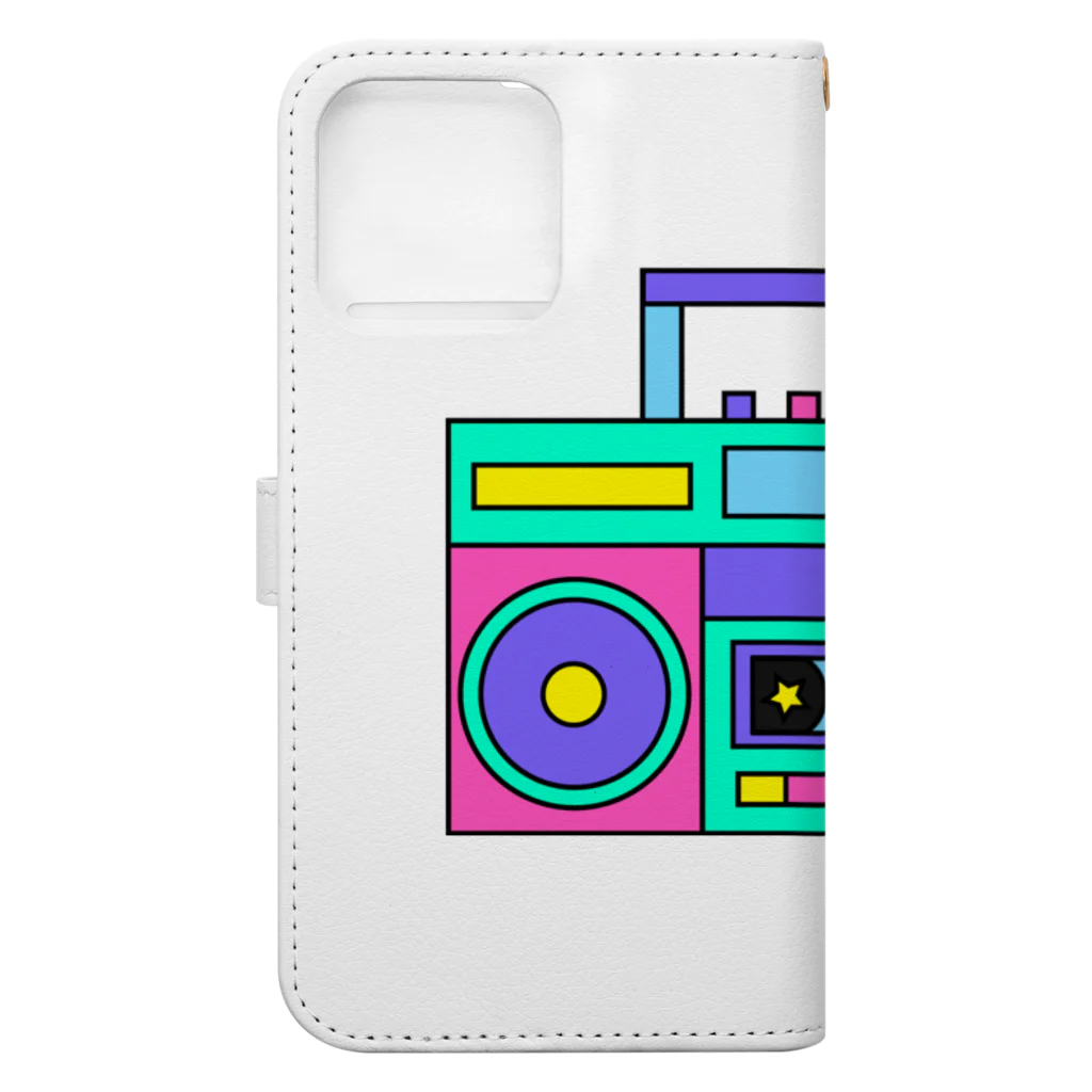 Lucia BOXの90’S　LOVE ITEM　ラジカセ Book-Style Smartphone Case :back