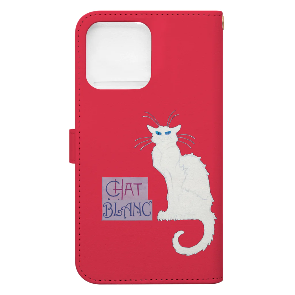 PALA's SHOP　cool、シュール、古風、和風、のCHAT BLANCー０Q1 Book-Style Smartphone Case :back