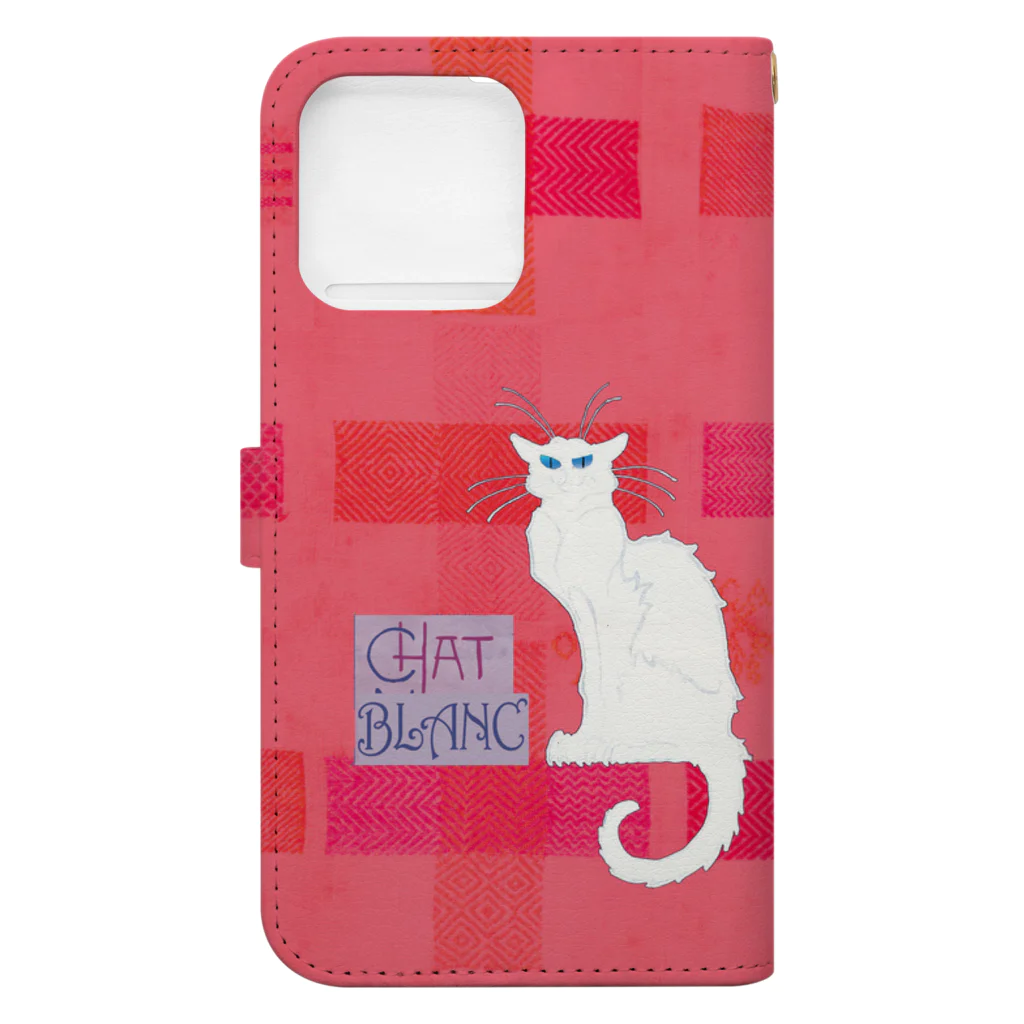 PALA's SHOP　cool、シュール、古風、和風、のCHAT BLANCー０Q3 Book-Style Smartphone Case :back